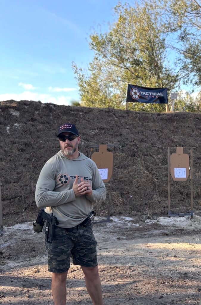 Student at the range ready to start training