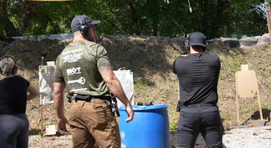 Instructor watching a student during a concealed carry class