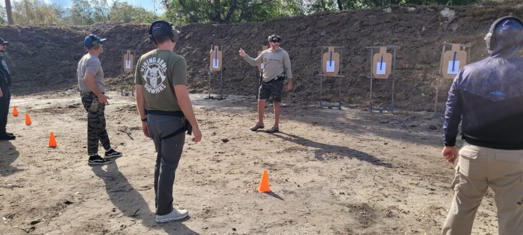 Range session during a firearm course