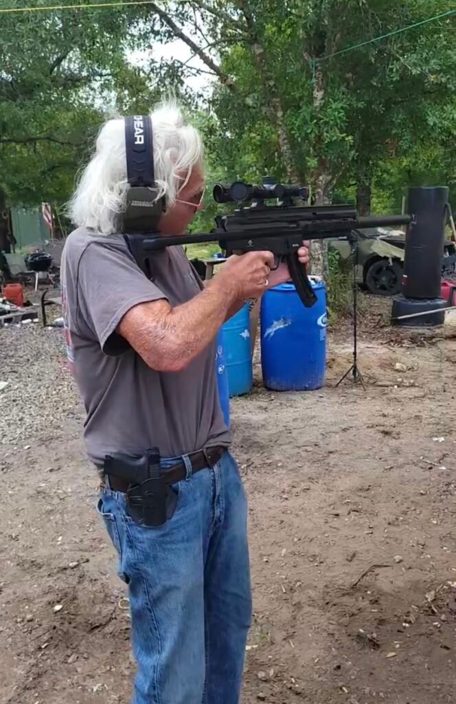 Older student practicing at the outdoor range near Delray Beach