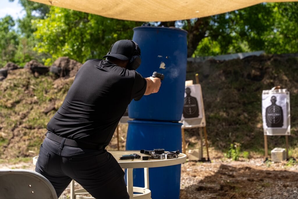 Protector Level 2 defensive pistol drill at the Boynton Beach range